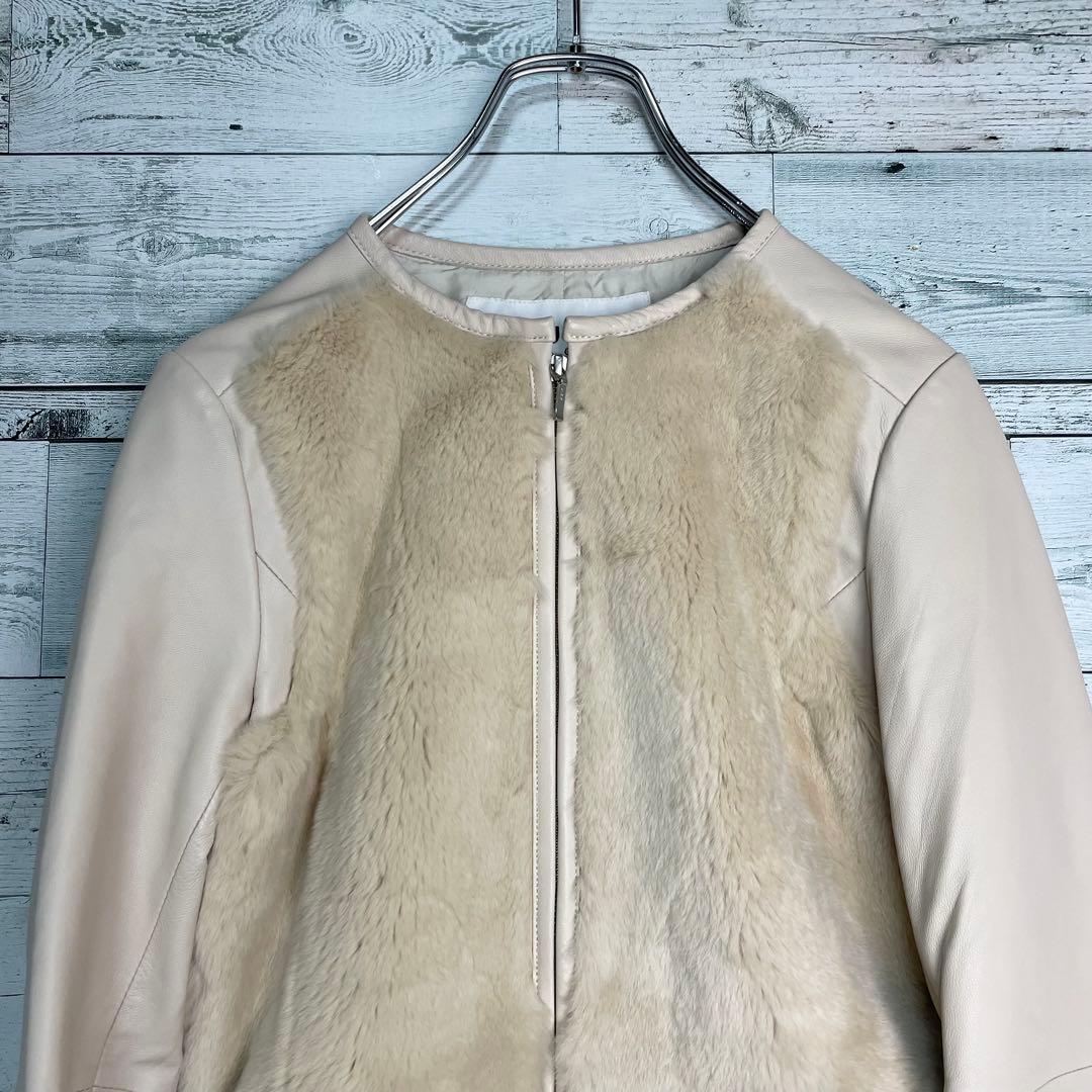 ☆最高級レザー☆ルーニィ　コンビラムレザージャケット定価11万円　レッキスファー