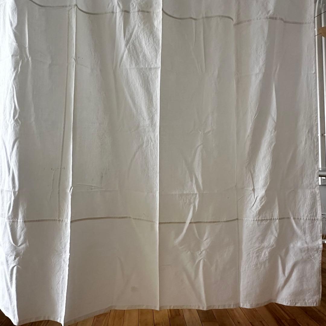 古道具/真鍮リングの大判古布カーテン