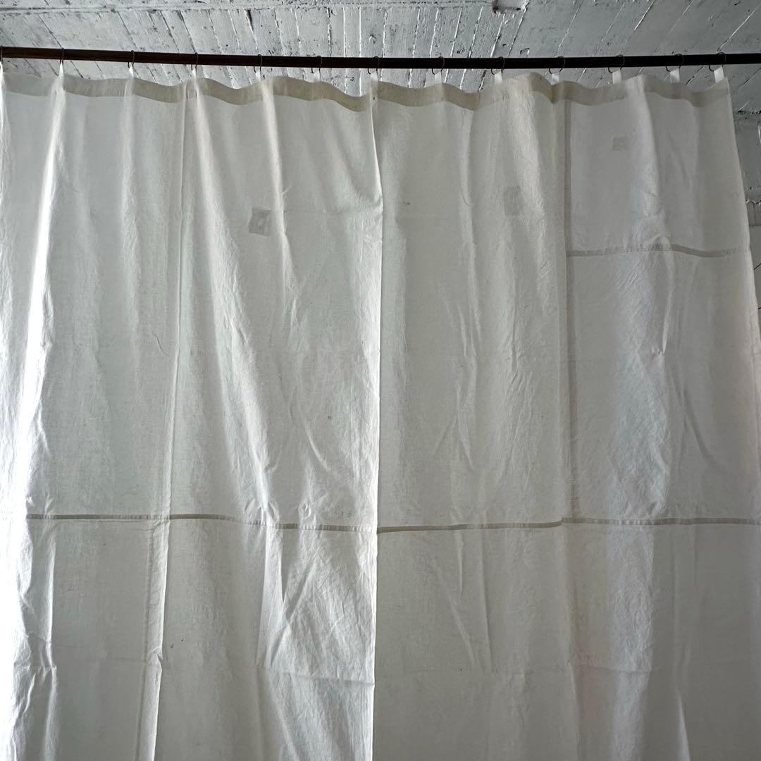 古道具/真鍮リングの大判古布カーテン