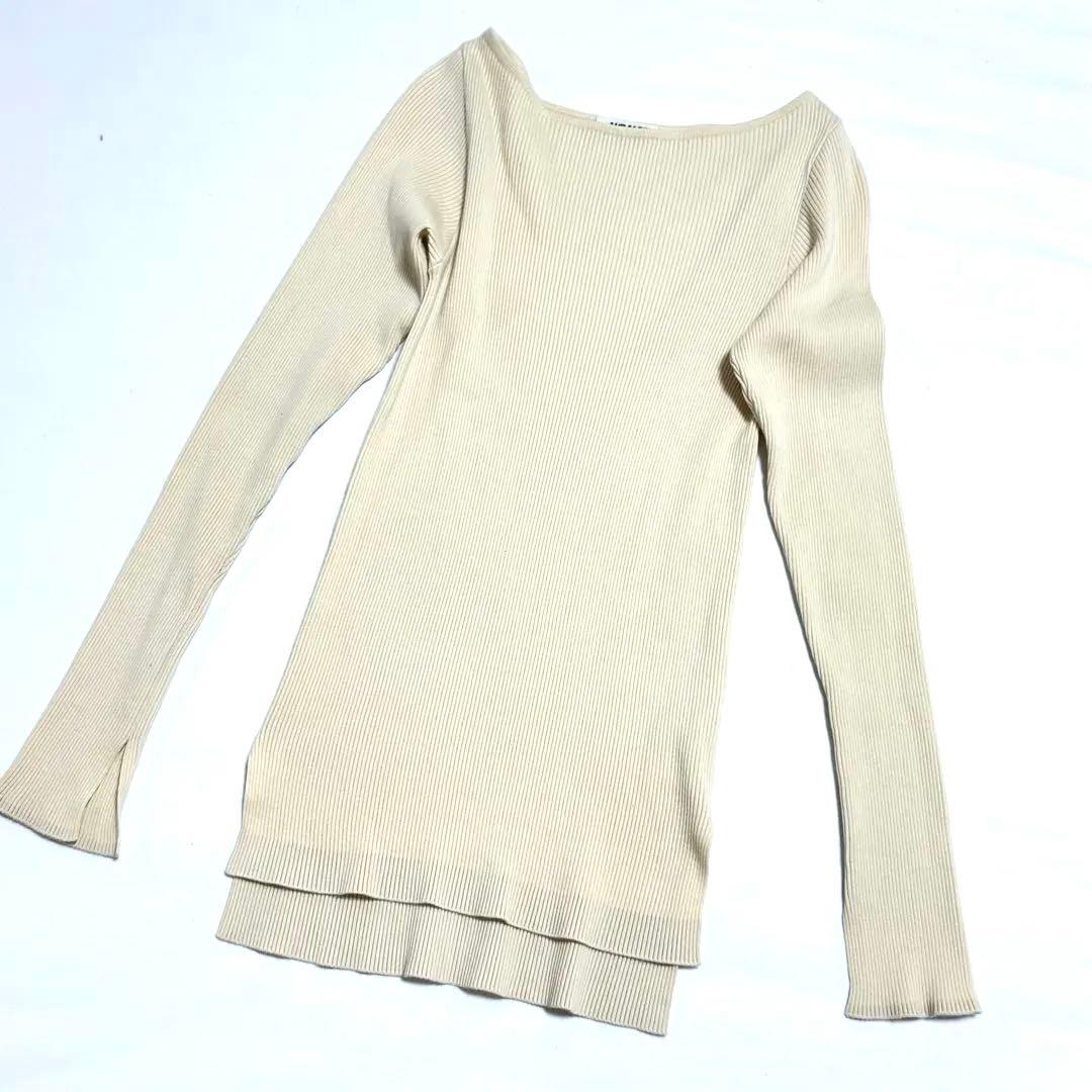 AURALEE x ロンハーマン ギザボートネック プルオーバーリブカットソー0