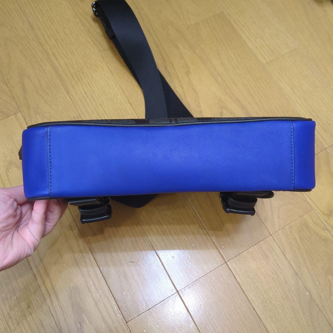 COACH ショルダーバッグ ブラック/ブルー　トラック クロスボディ