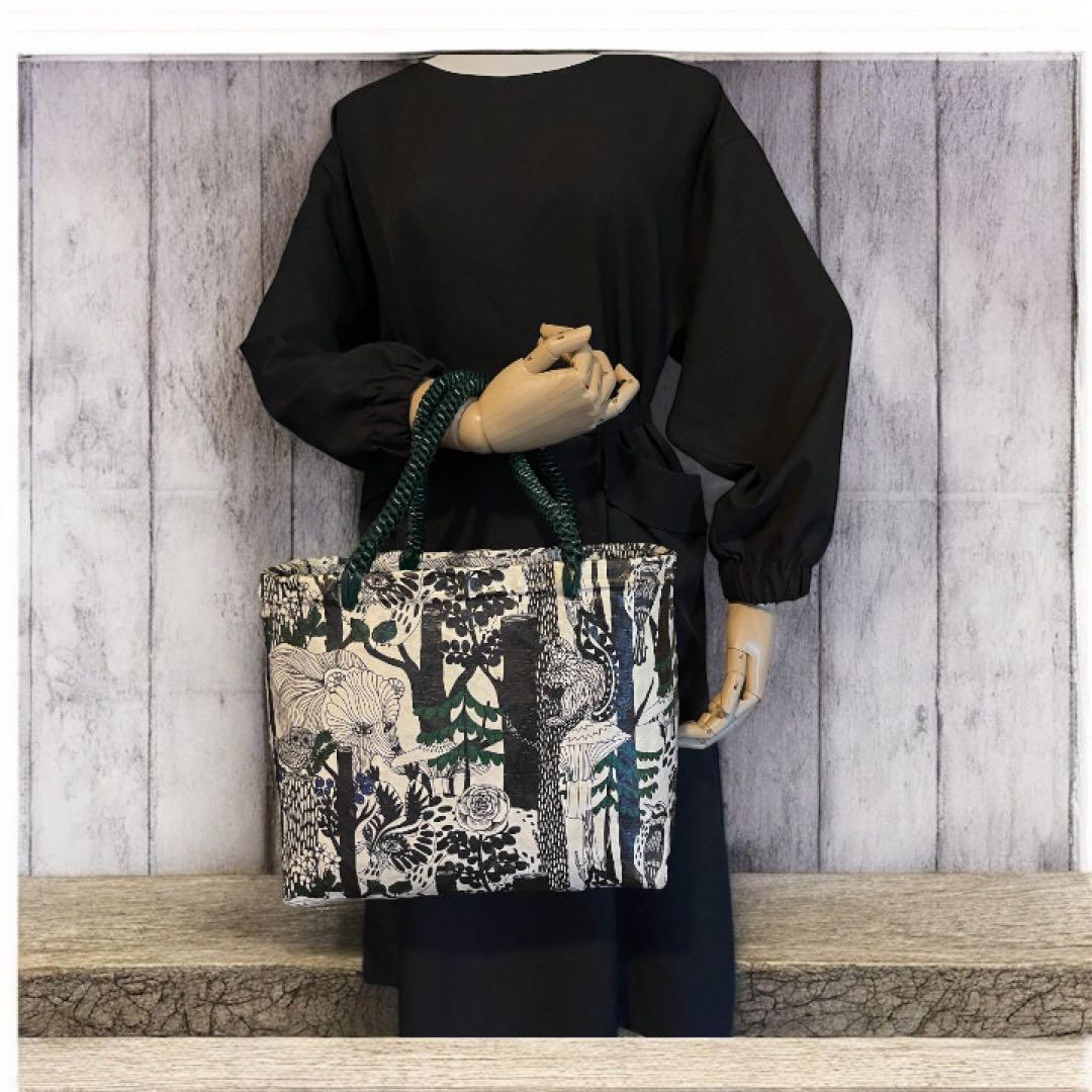 一閑張り　カゴバッグ　マリメッコ柄