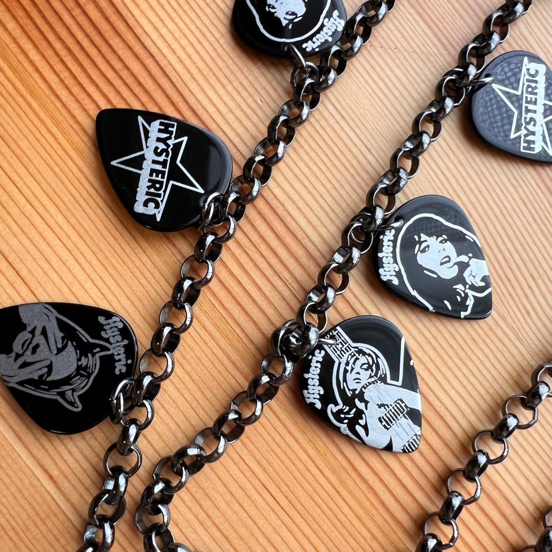 ヒステリックグラマー ギターピック マルチチェーン ブラック ウォレットチェーン