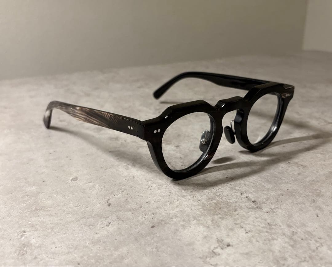 ※一点物 バッファローホーン眼鏡　水牛角　クラウンパント　伊達メガネ　サングラス