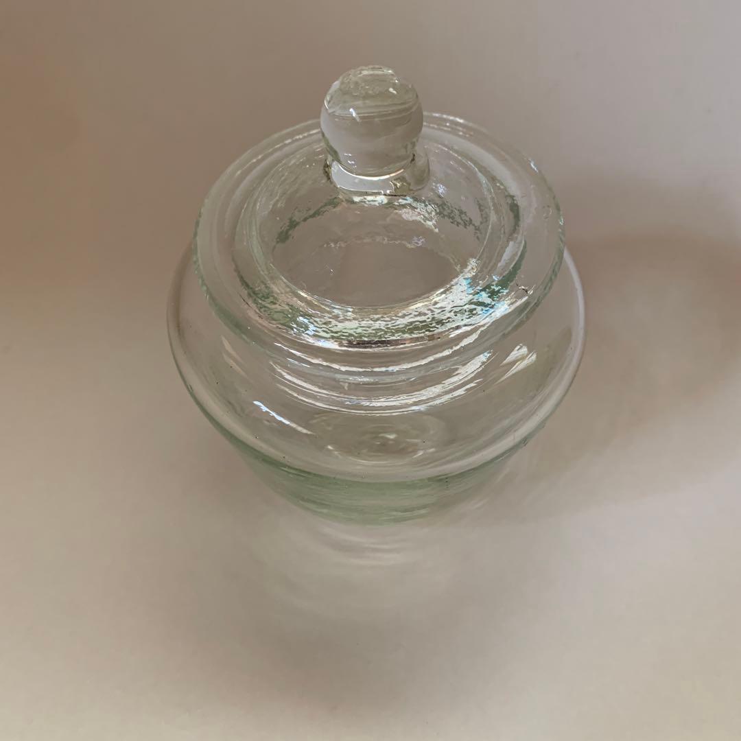 倉敷ガラス　小谷真三　ガラス瓶 蓋付き 中型 透明　民藝