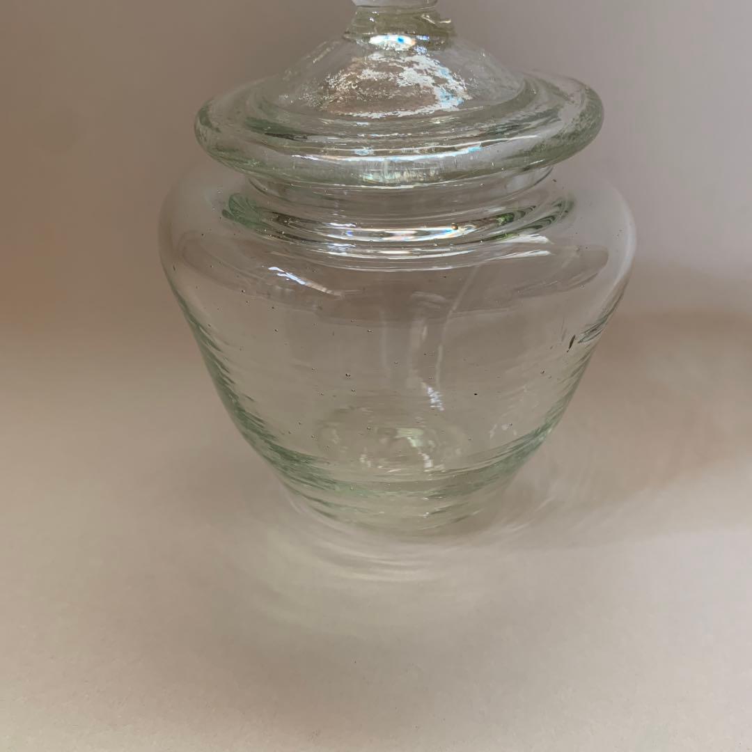 倉敷ガラス　小谷真三　ガラス瓶 蓋付き 中型 透明　民藝