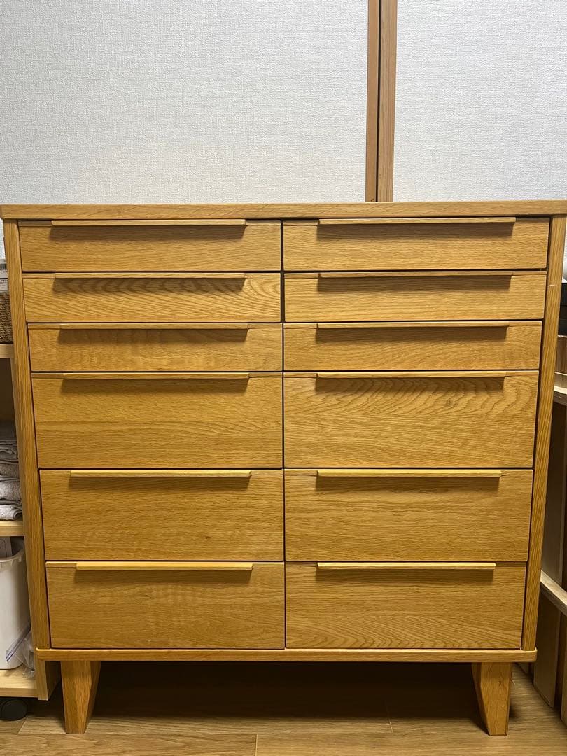 天然木オーク材 チェスト 収納家具