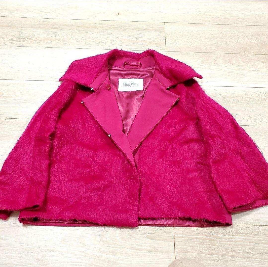 美品✨MaxMara ピンク ファーコート アルパカ シャギーショートコート