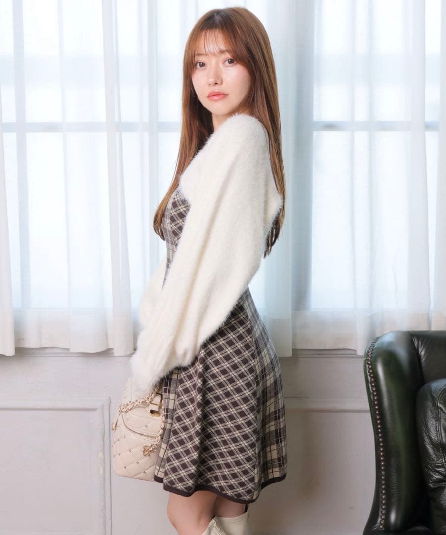 愛嬌♡ LIP SERVICE / フェザーチェックアンサンブルワンピース