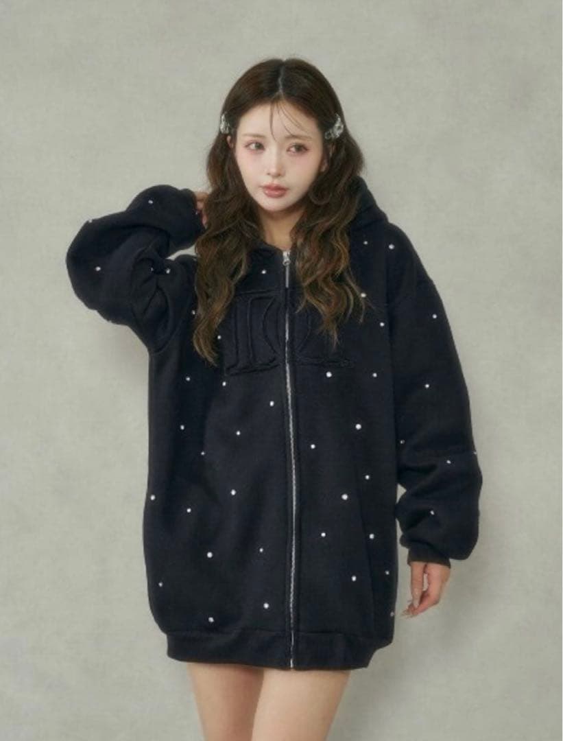 Darich DDロゴビジュージップパーカー　ブラック