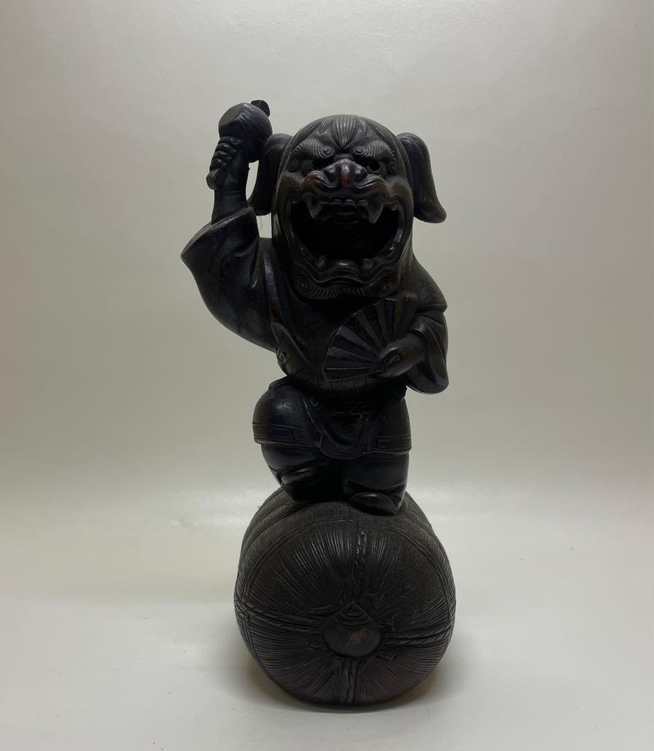 古備前　獅子被　獅子舞　細密細工　大黒天　七福神　縁起物　置物