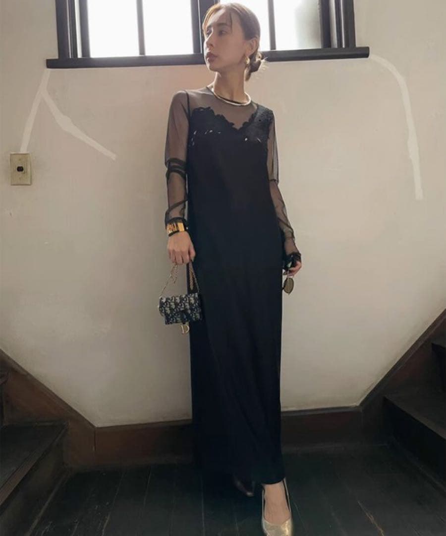 にし　AMERI アメリ　CUTWORK DRESS　ドレス　ワンピース