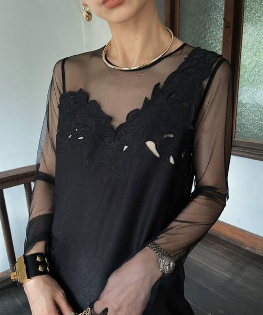 にし　AMERI アメリ　CUTWORK DRESS　ドレス　ワンピース