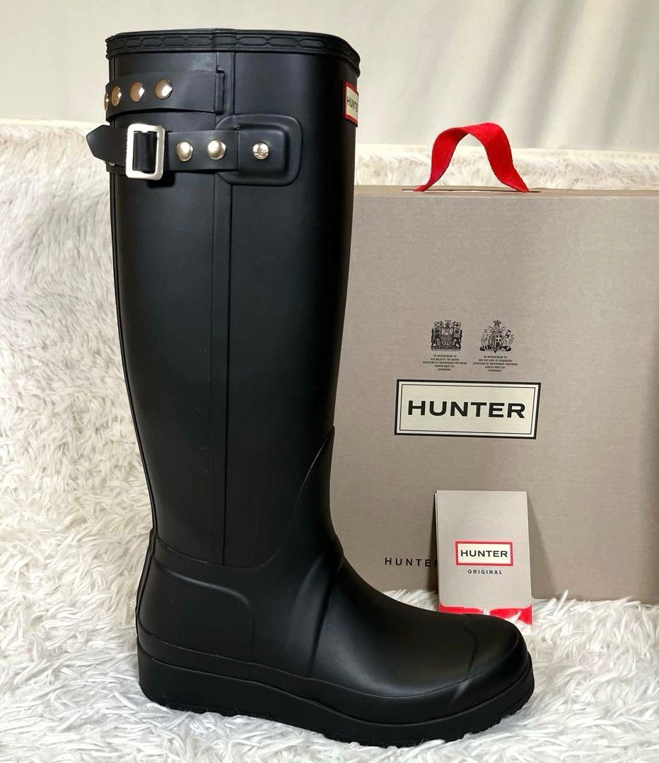 HUNTER ブラック 長靴 スタッズ付き