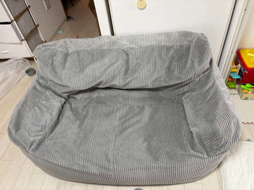 【2週間のみ使用美品】LOOSY ルージー 2人掛けビーズソファ グレー