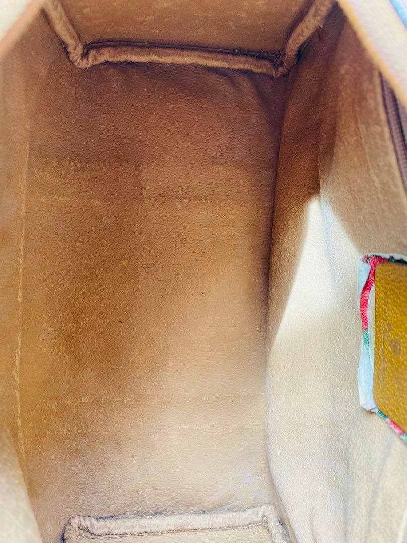 ホワイト/ブラウン ボストンバッグ