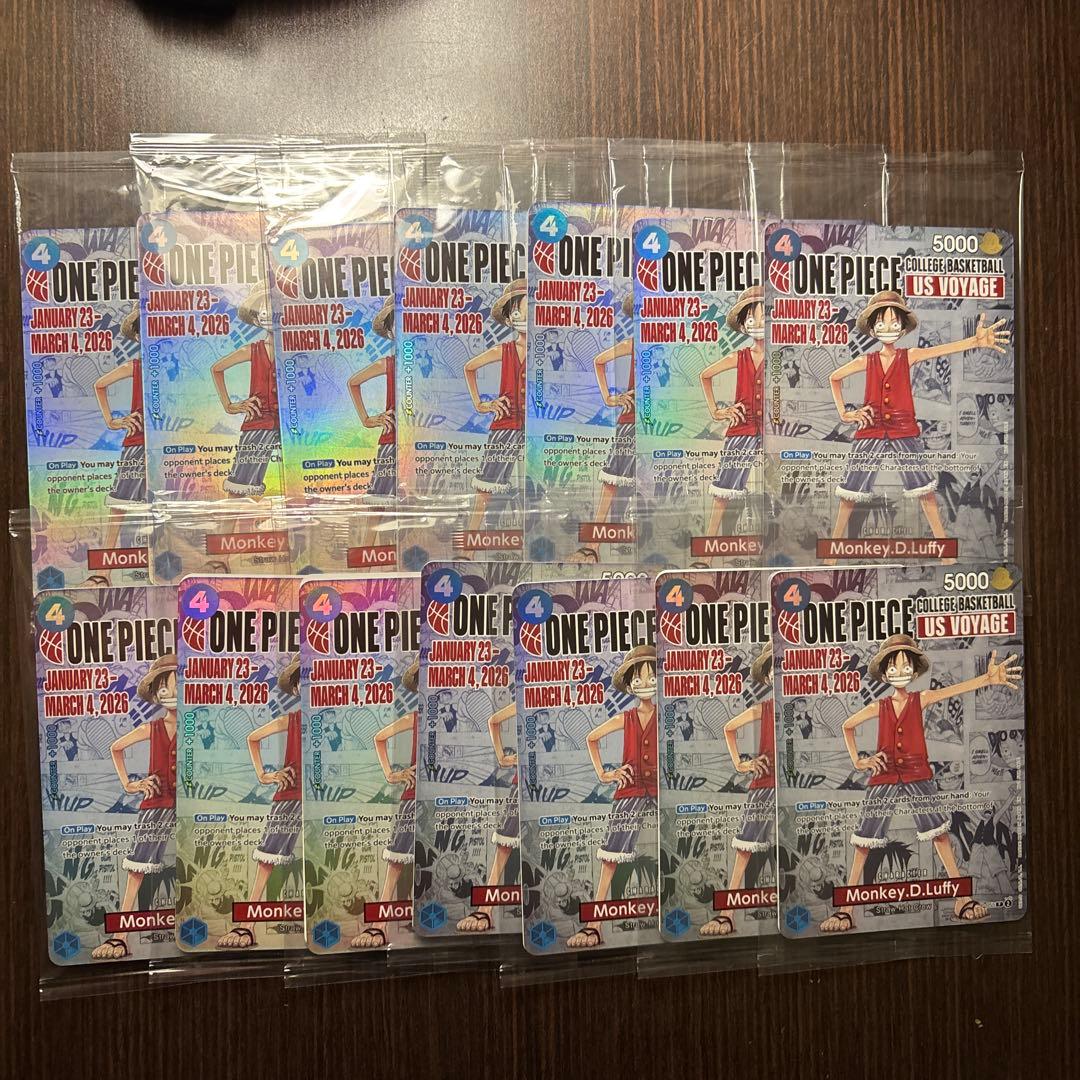 ワンピース モンキー・D・ルフィ アメリカ大学バスケ限定プロモ 未開封 14枚