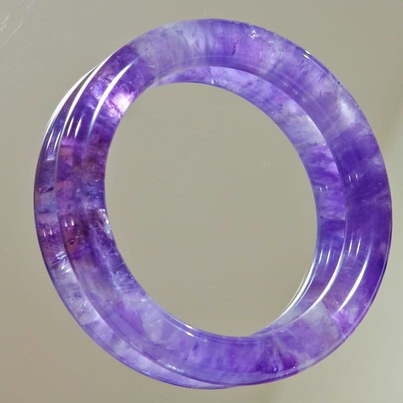 ​【極上の紫】天然石 アメジストバングル 希少 濃厚 2月誕生石 53.8㍉