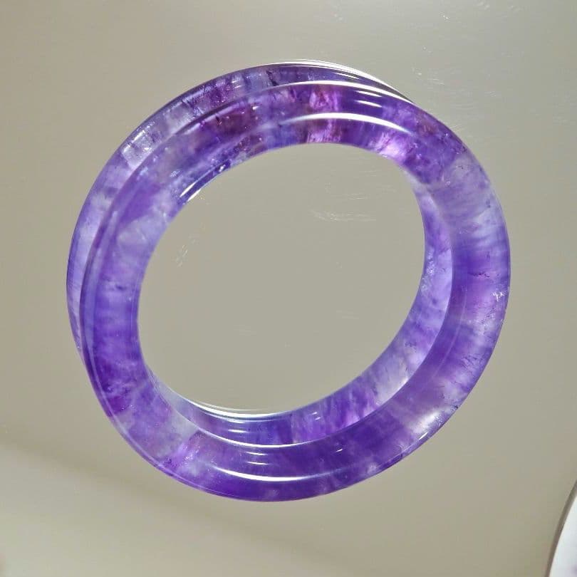 ​【極上の紫】天然石 アメジストバングル 希少 濃厚 2月誕生石 53.8㍉