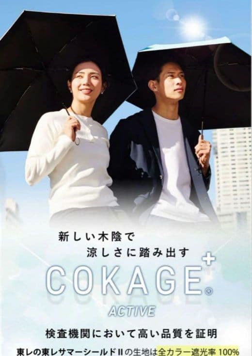 【未使用】COKAGE+ACTIVE自動開閉55cm晴雨兼用 グレイッシュプラム