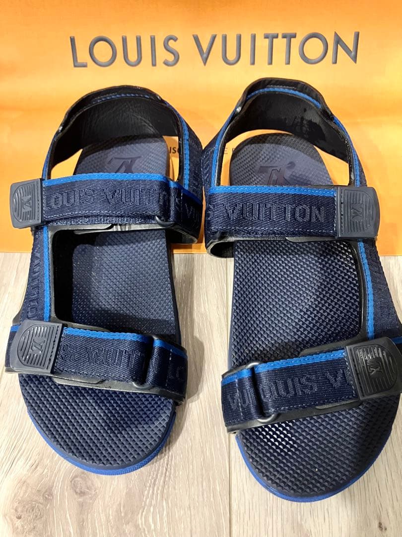 ルイヴィトン 2017年AmericasCupロゴ刺繍ベルクロスポーツサンダル