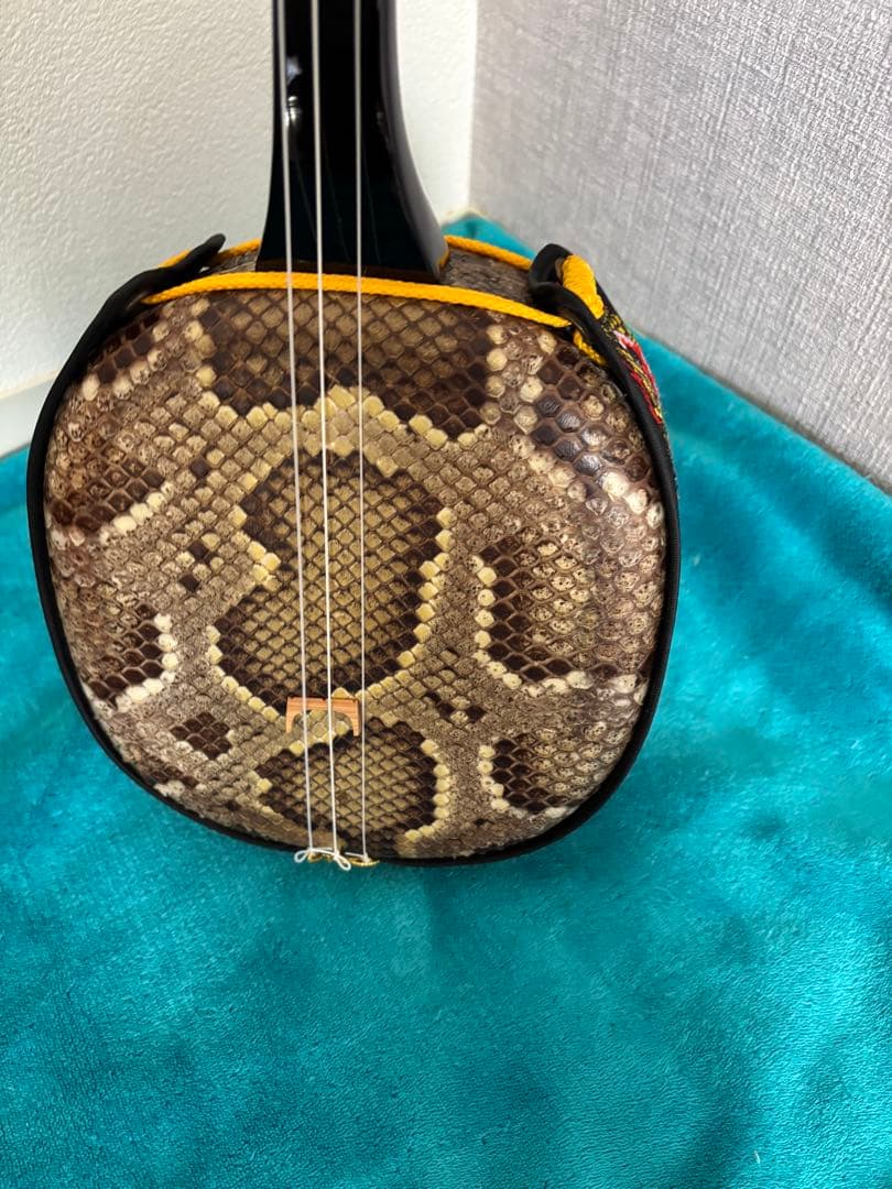 沖縄三線 紫檀棹 本皮1枚張りソフトケース付き