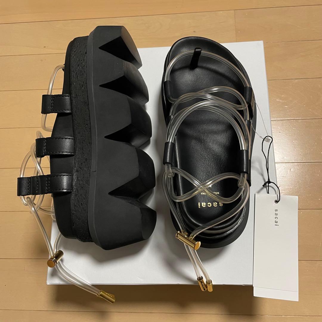 【新品未使用】sacai COWHIDEクリアチューブ厚底サンダル 36