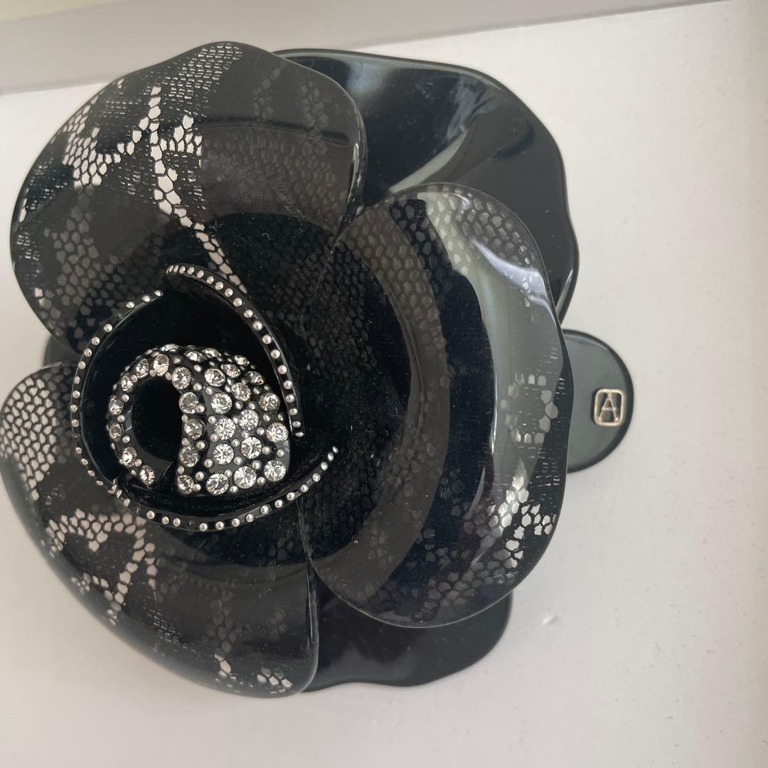 アレクサンドルドゥパリ　黒レース　カメリア　バレッタ　大　希少　完売品　正規品