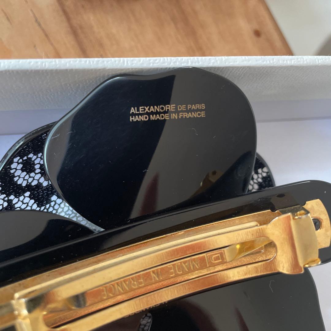 アレクサンドルドゥパリ　黒レース　カメリア　バレッタ　大　希少　完売品　正規品