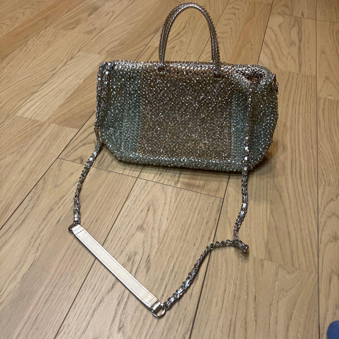 アンテプリマ　シルバー ビーズ パーティーバッグ