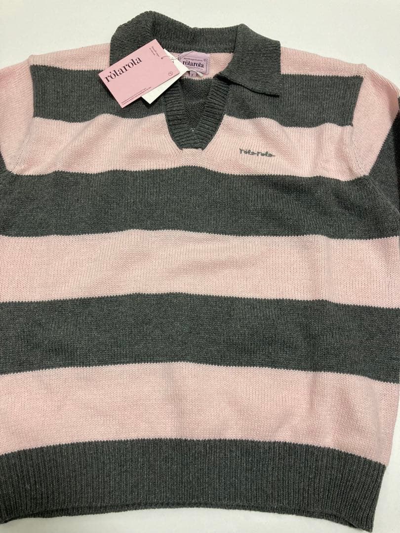 ROLAROLA WOOL フィラ ストライプ ニットポロシャツ