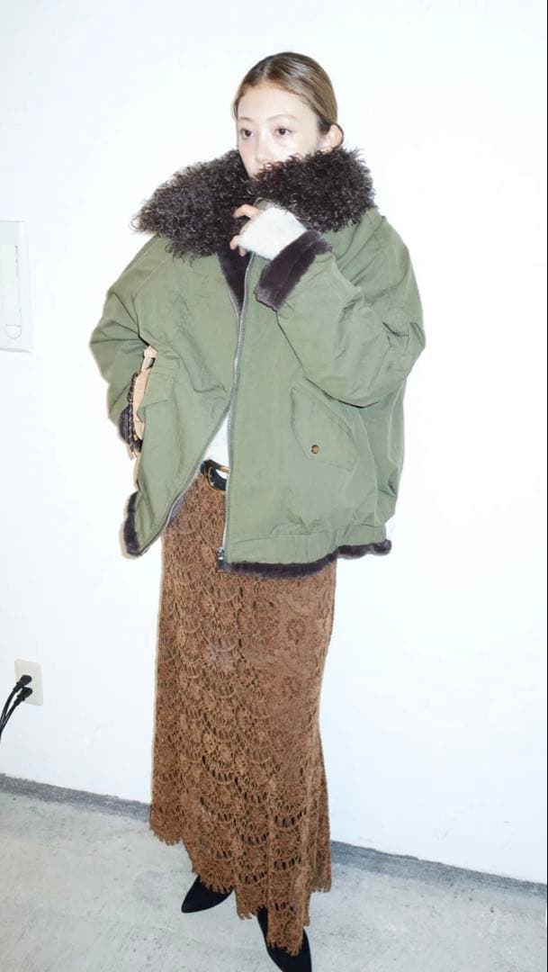 値下げしました★IAMALPHA iamイアムボア襟ジップブルゾン　ブルゾン★