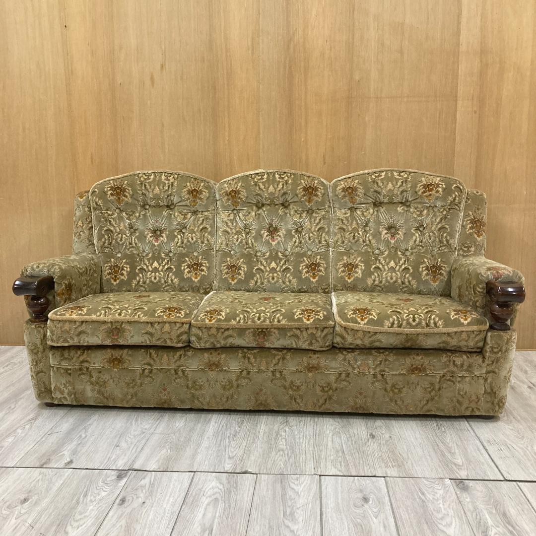 【オールドカリモク】金華山　３人掛けソファ　トリプルソファ　ヴィンテージ