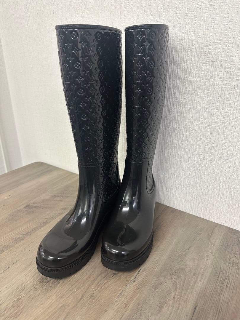 美品！Louis Vuitton ブラック ラバーブーツ　レインブーツ