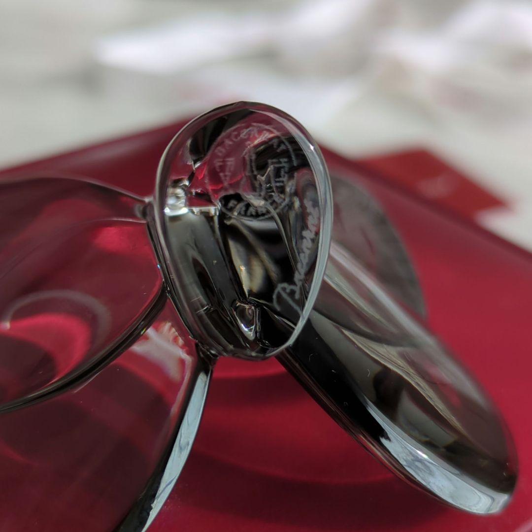 バカラ ラッキーバタフライ パピヨン グレー 置き物 クリスタル　置き物