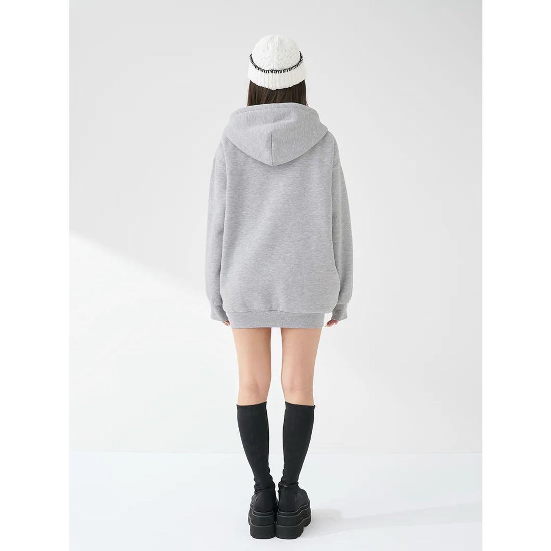 新品タグ付き ダーリッチ アップリケDDロゴパーカー グレー