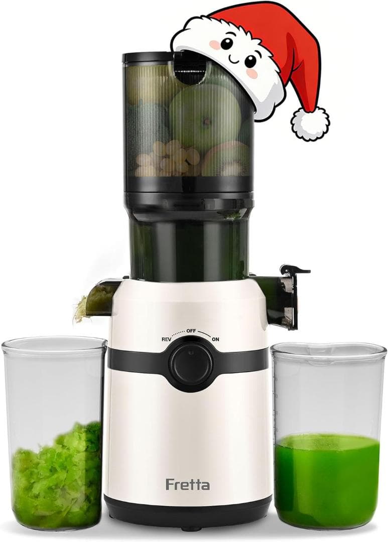 新品 Fretta スロージューサー 10.8cm広口 1L大容量 ホワイト