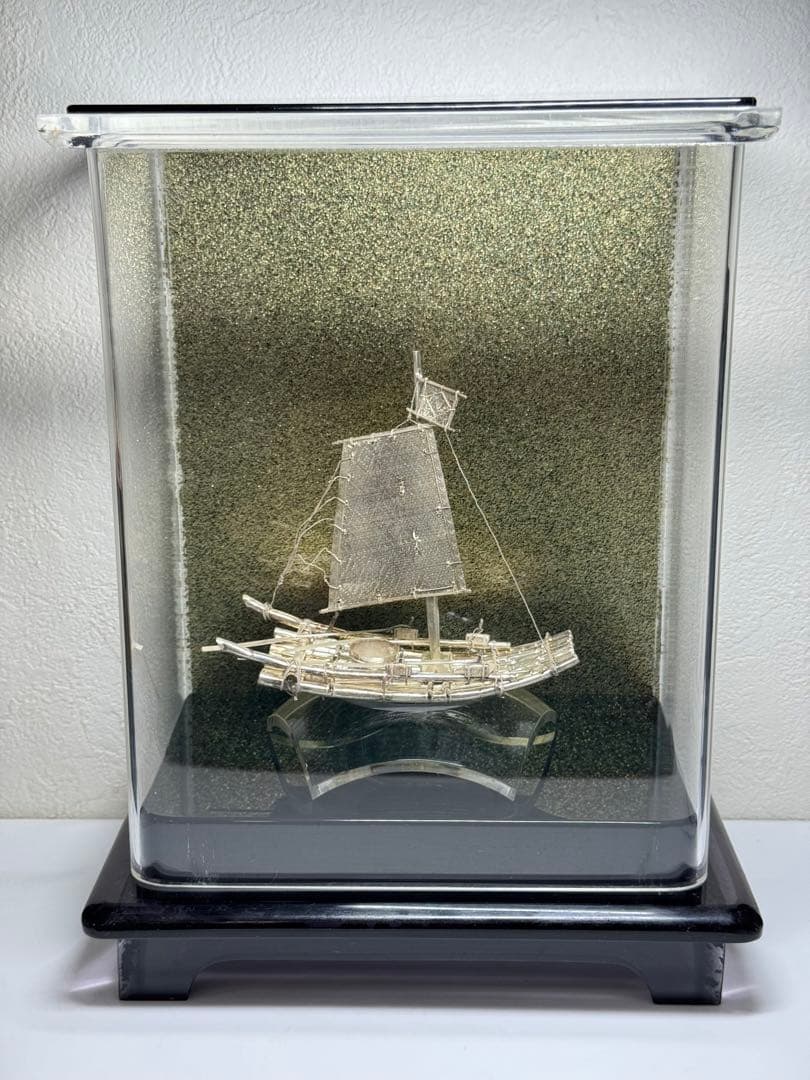 銀製 ヨット 置物 帆船モチーフ ケース付き