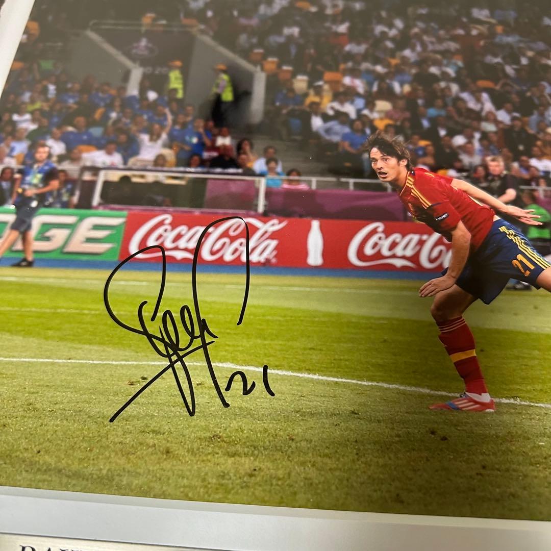ダビドシルバ　直筆サインアート　スペイン代表　ザ・ダグアウト　証明書付き　新品
