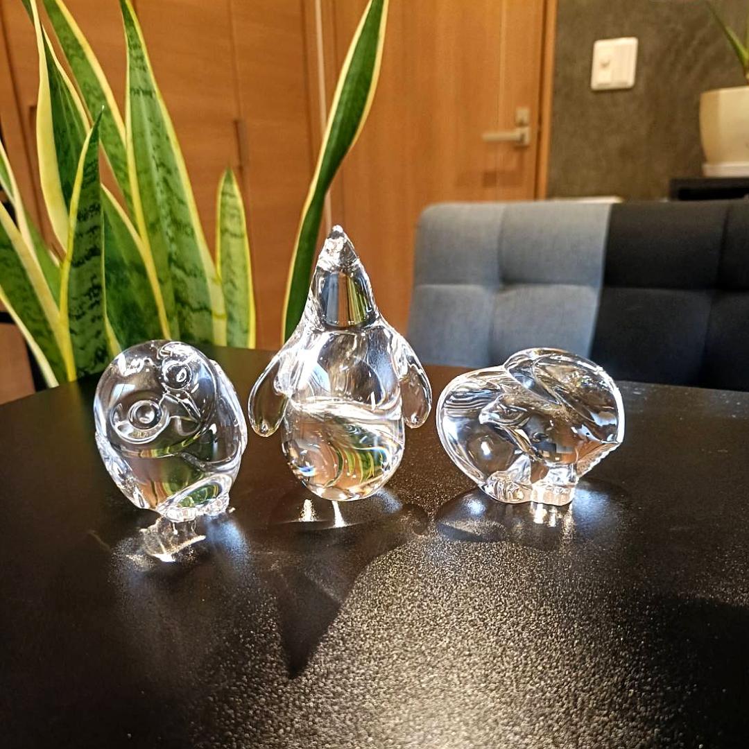 スチューベングラス【Steuben Galss】幸運の三羽セット