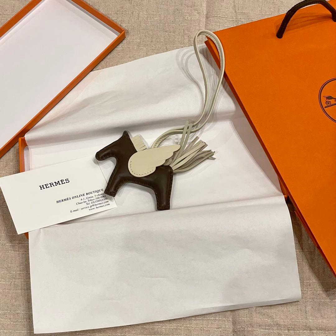 【新品未使用】エルメス チャーム ロデオ PM ペガサス　ショコラ　クレ