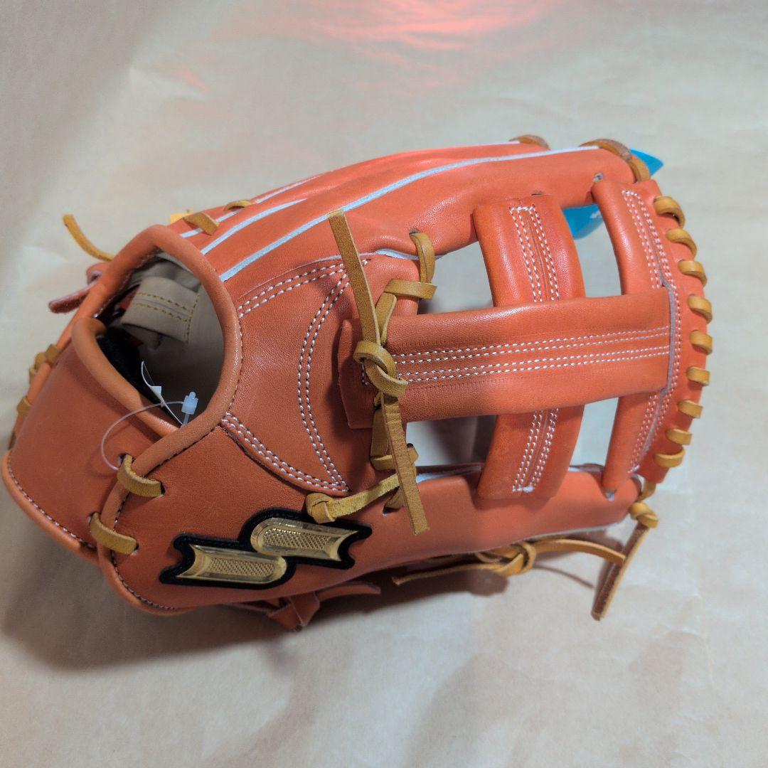 SSK:プロエッジ 硬式グローブ:右投げ用:内野手用グラブ :オレンジ/タン