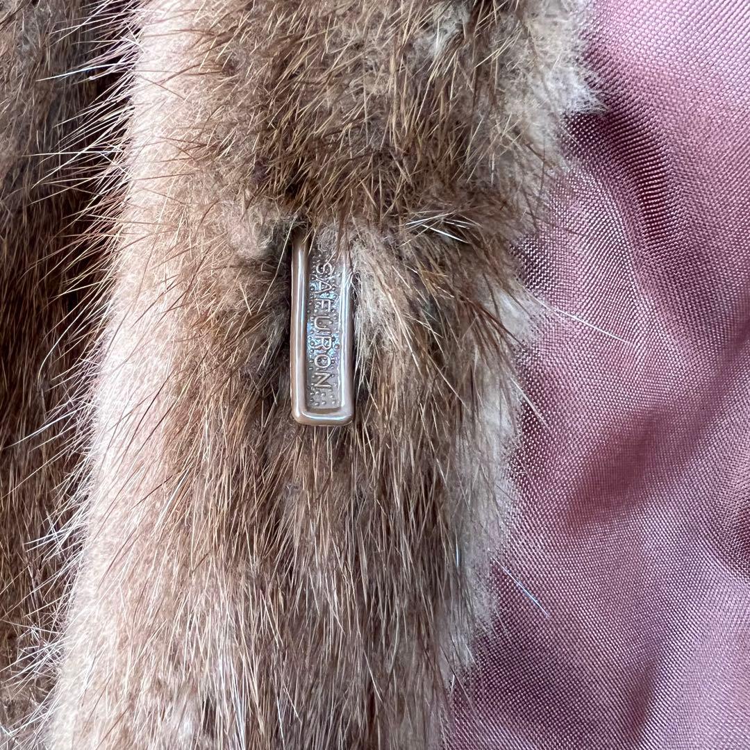 MG Sable FUR 毛皮コート ファーコート ミンク ブラウン L