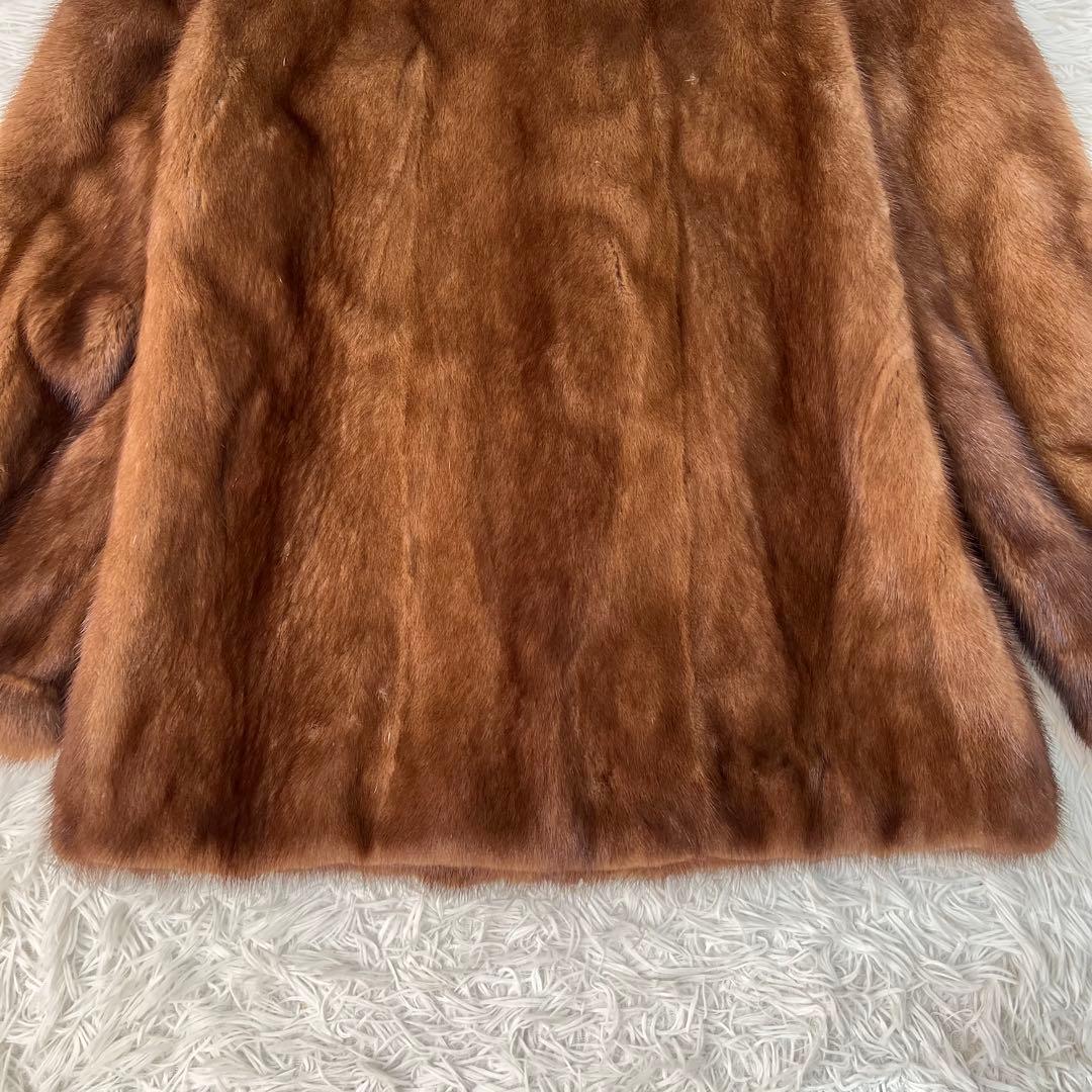 MG Sable FUR 毛皮コート ファーコート ミンク ブラウン L