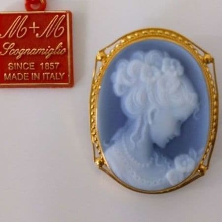 CAMEO カメオペンダントトップ&ブローチ２way／K18刻印／ イタリア製