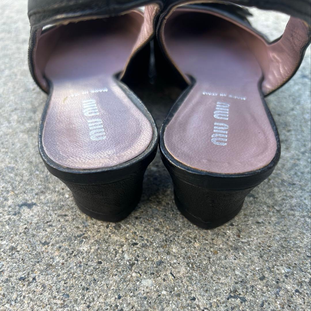 靴 miumiu archive vintage backflatshoes