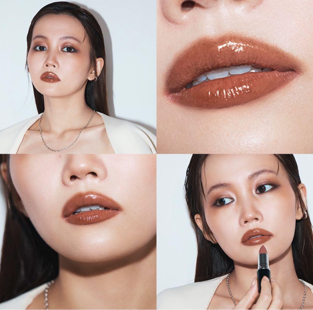 MAC 水越みさと リップ コンボ ブラウン リップガラス 限定 フォトカード付