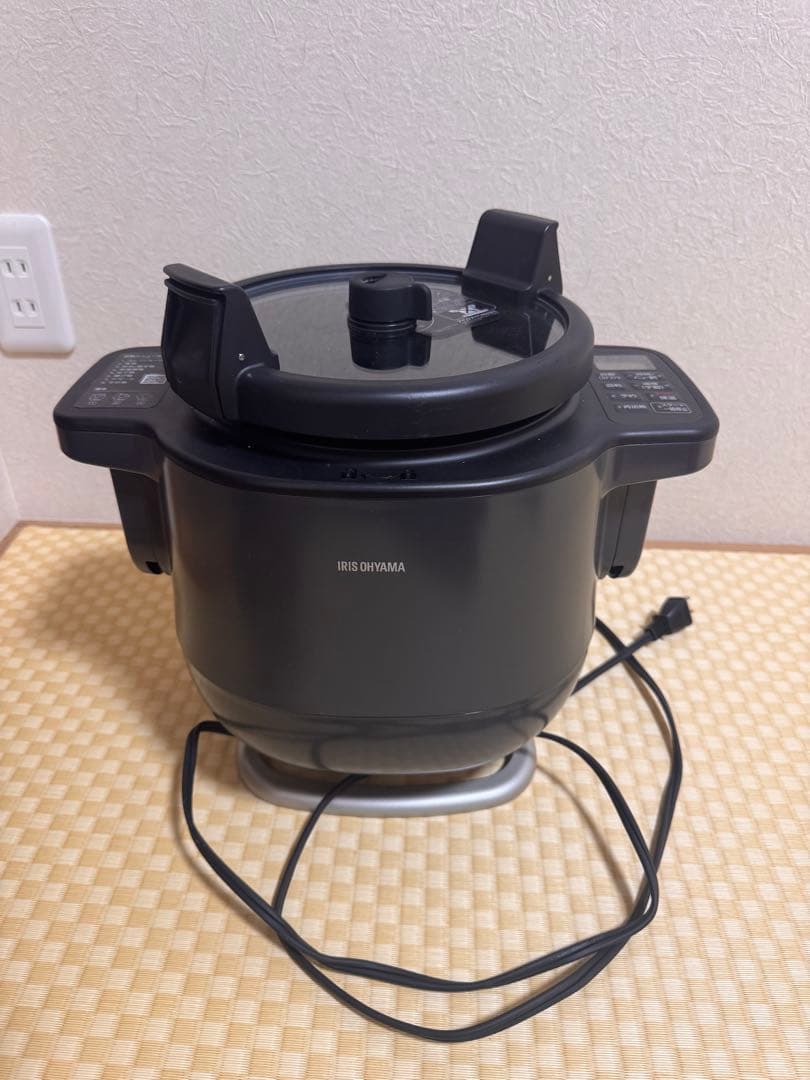 アイリスオーヤマ ブラック自動かくはん式調理器具 シェフドラム