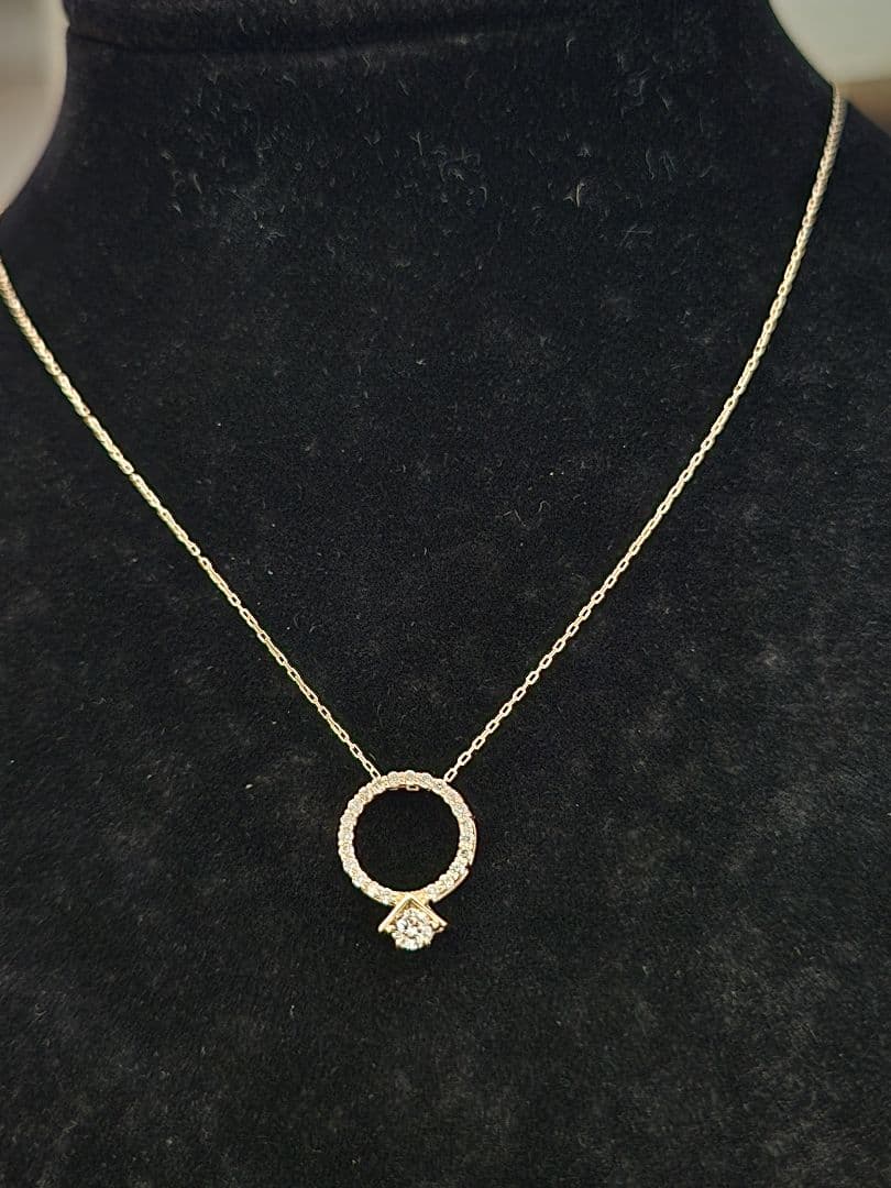 K18ネックレス 45cm 0.20ctダイヤ