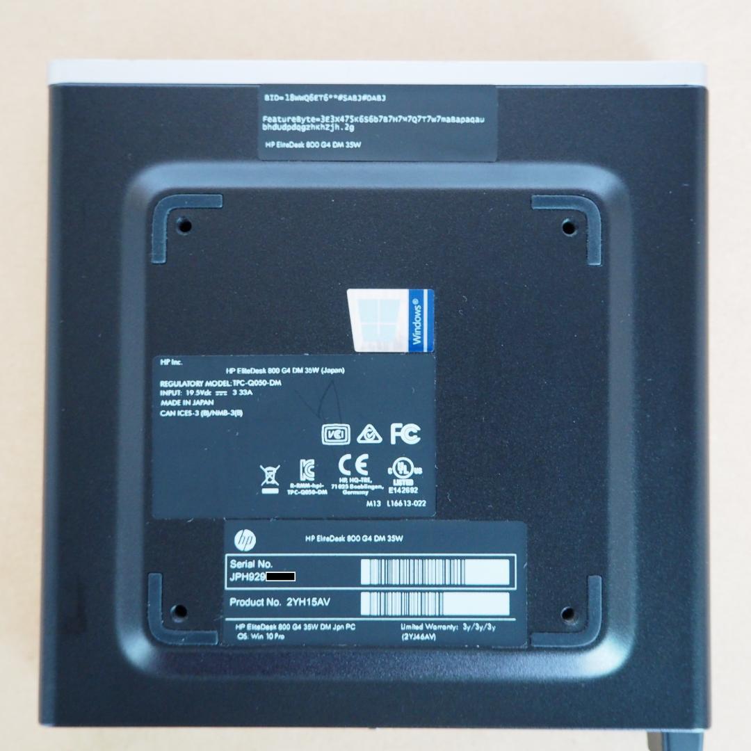 ミニPC HP EliteDesk 800 G4 DM i5-8500T/16G